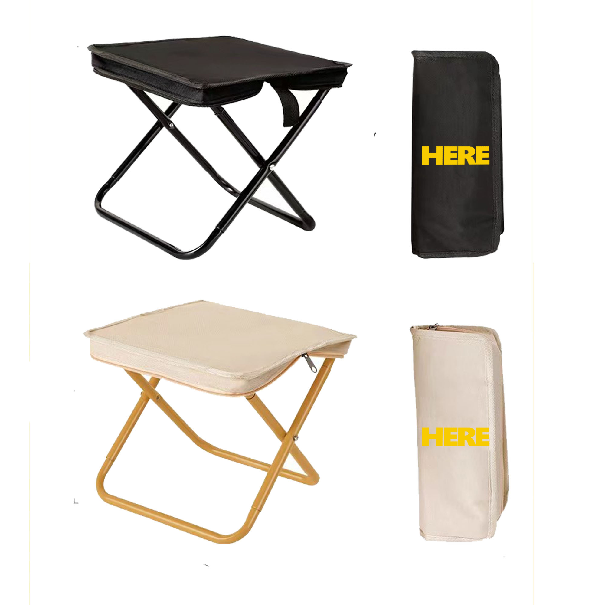 Collapsible Camping Stool with Zipper Carry Bag 4