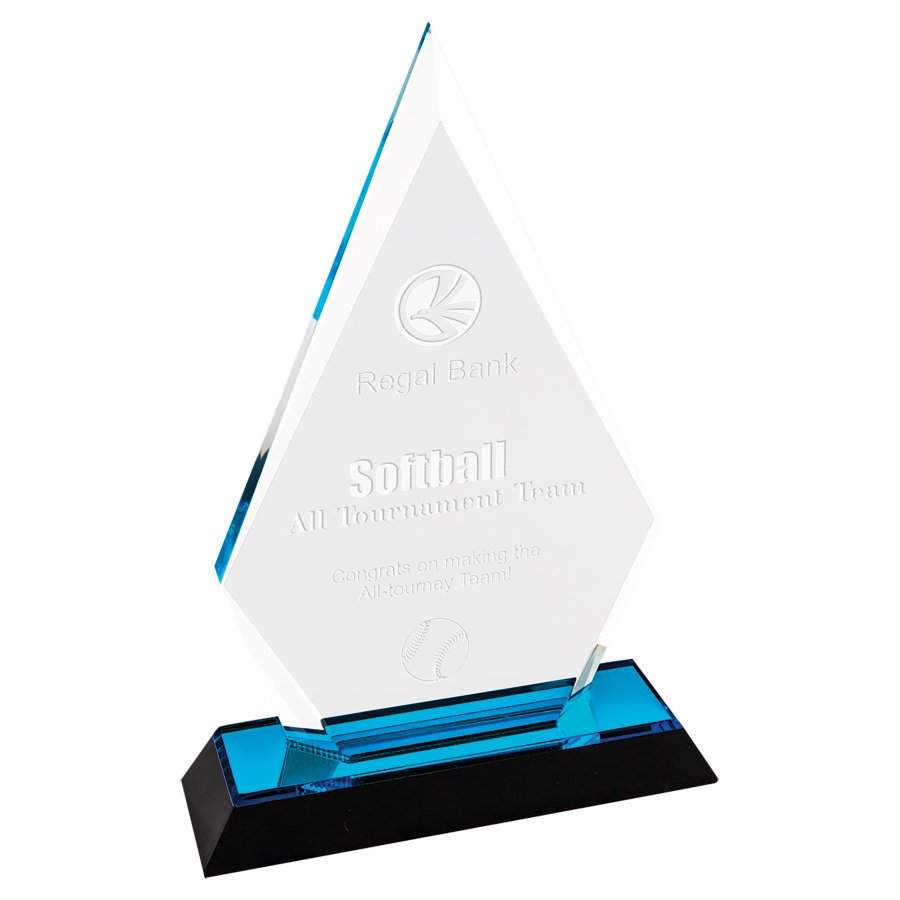 5" x 8" Blue Arrow Point Impress Acrylic Award