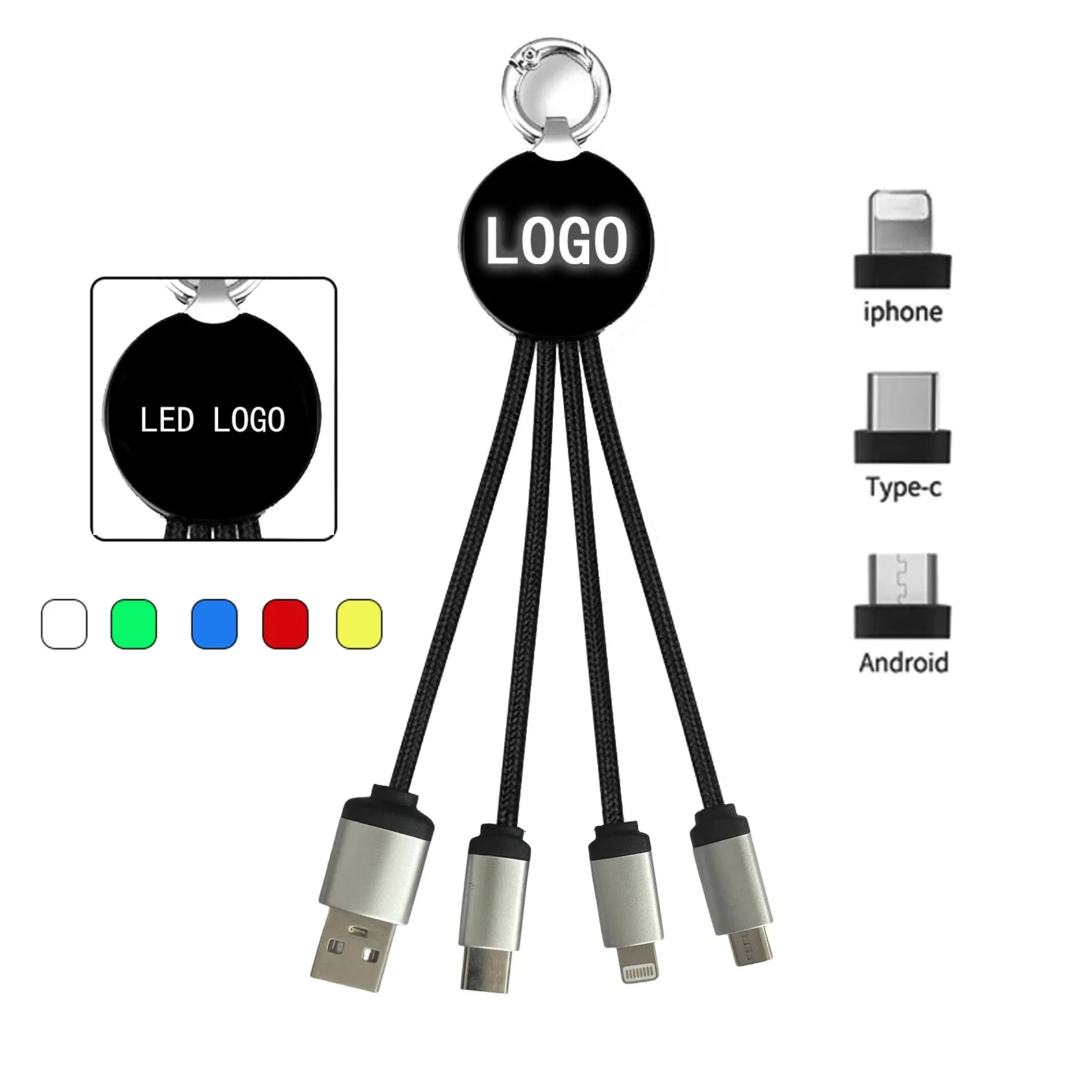 Multicharging 4 in 1 USB LED Cable With Lighting Logo 3