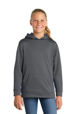 Sport-Tek Youth Sport-Wick Fleece Colorblock Hooded Pullover. YST235 31