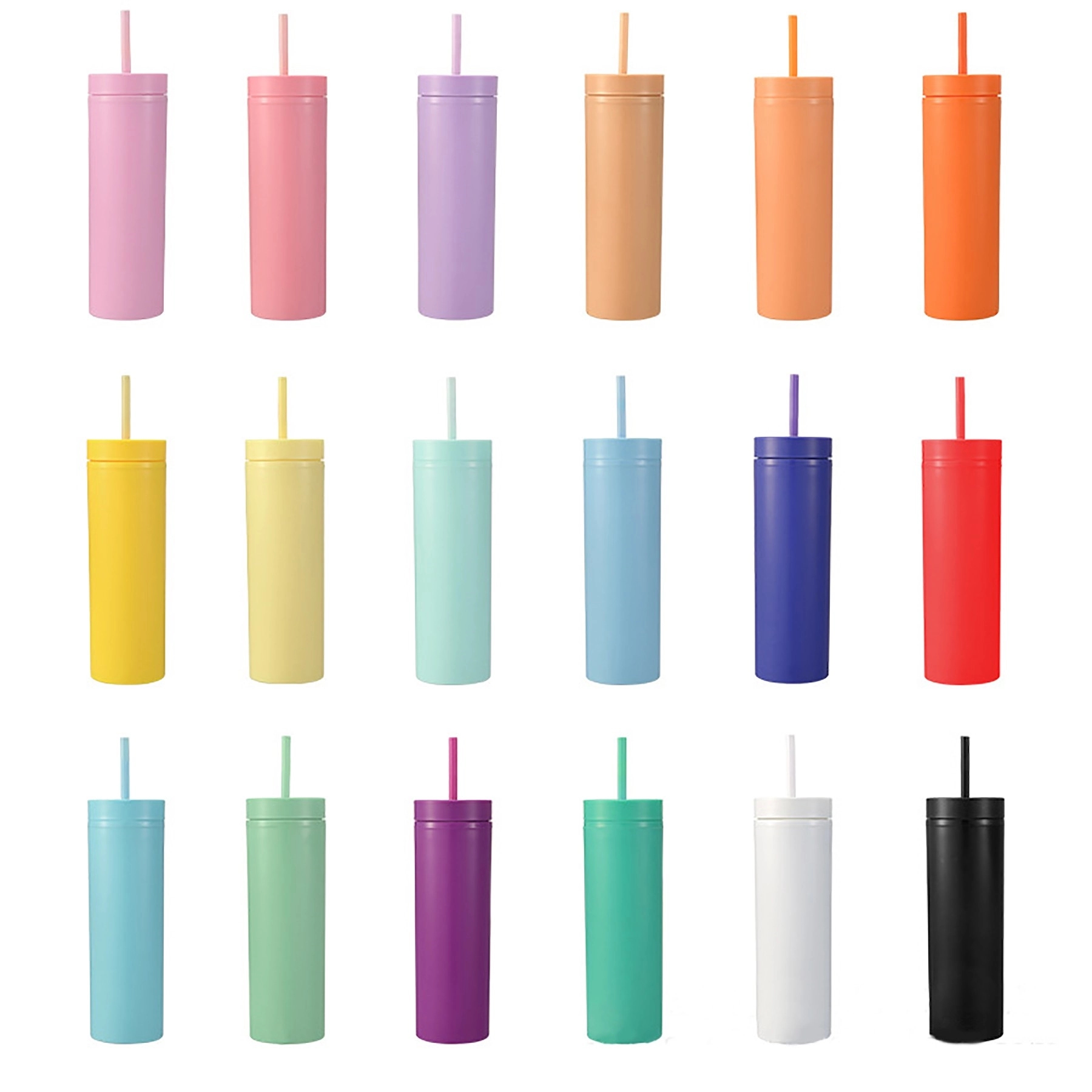 16oz Plastic Tumbler with Straw 3