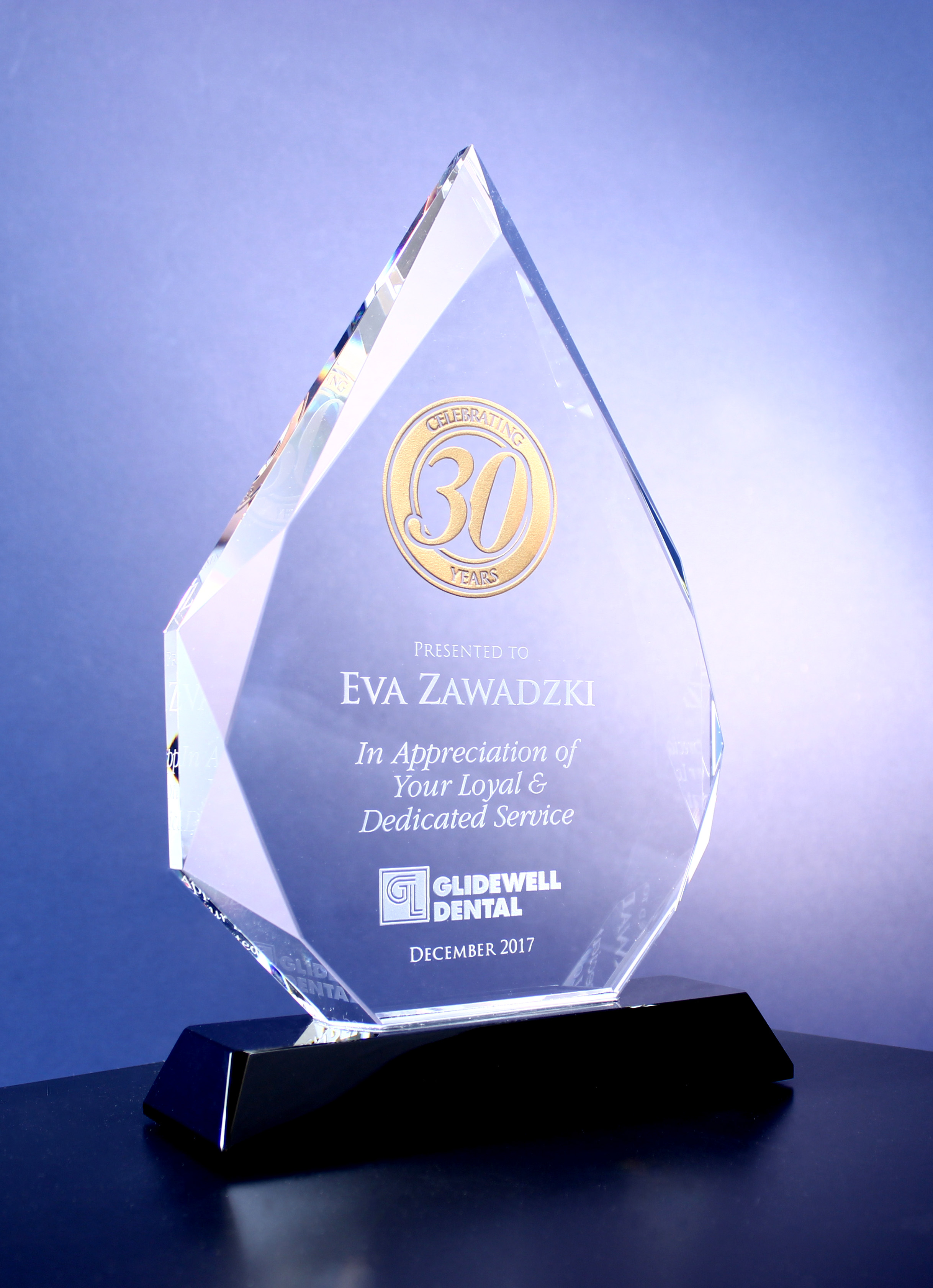 10'' Crystal Diamond Award On Black Base 1