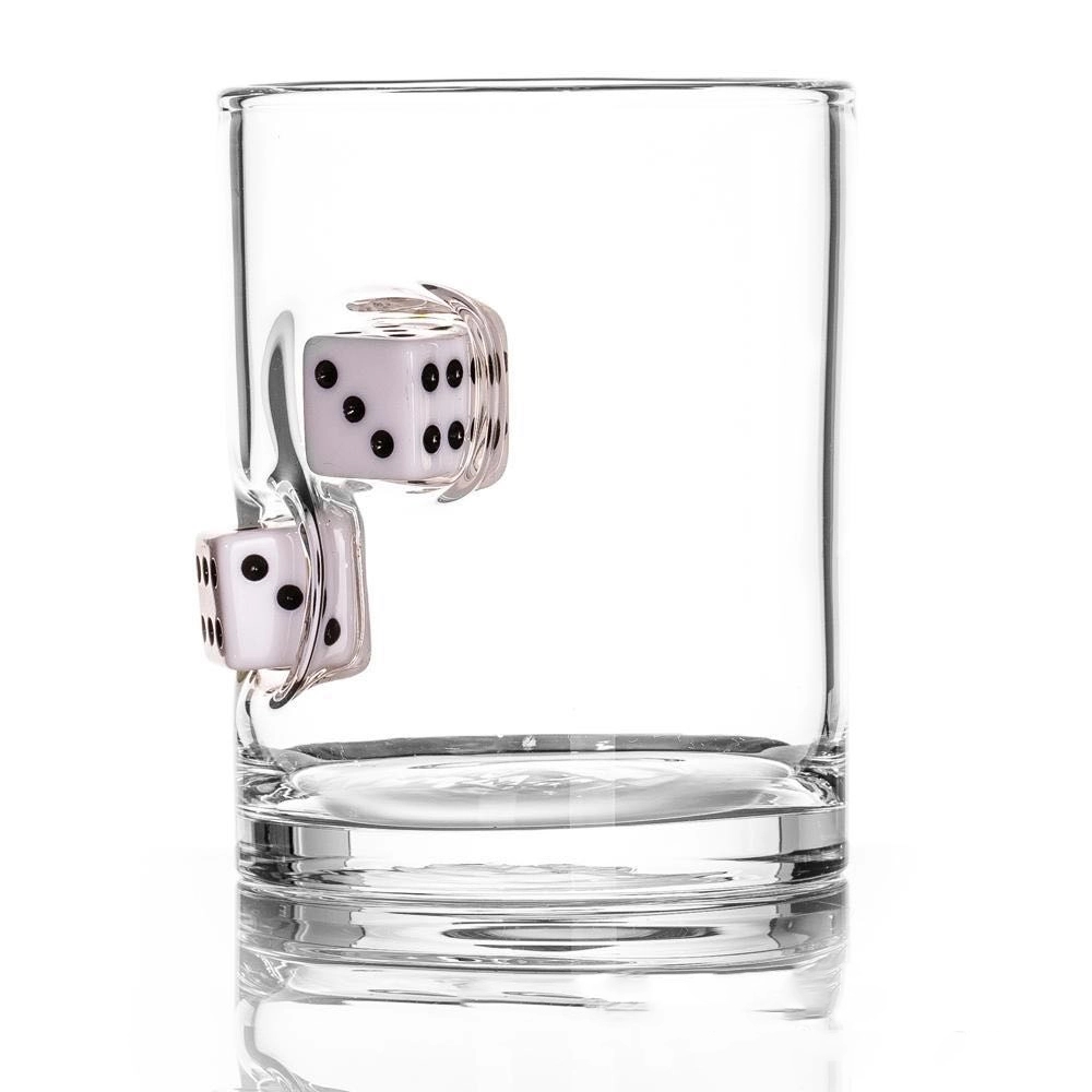 Embedded Dice 10oz Borosilicate Rock Glass 2