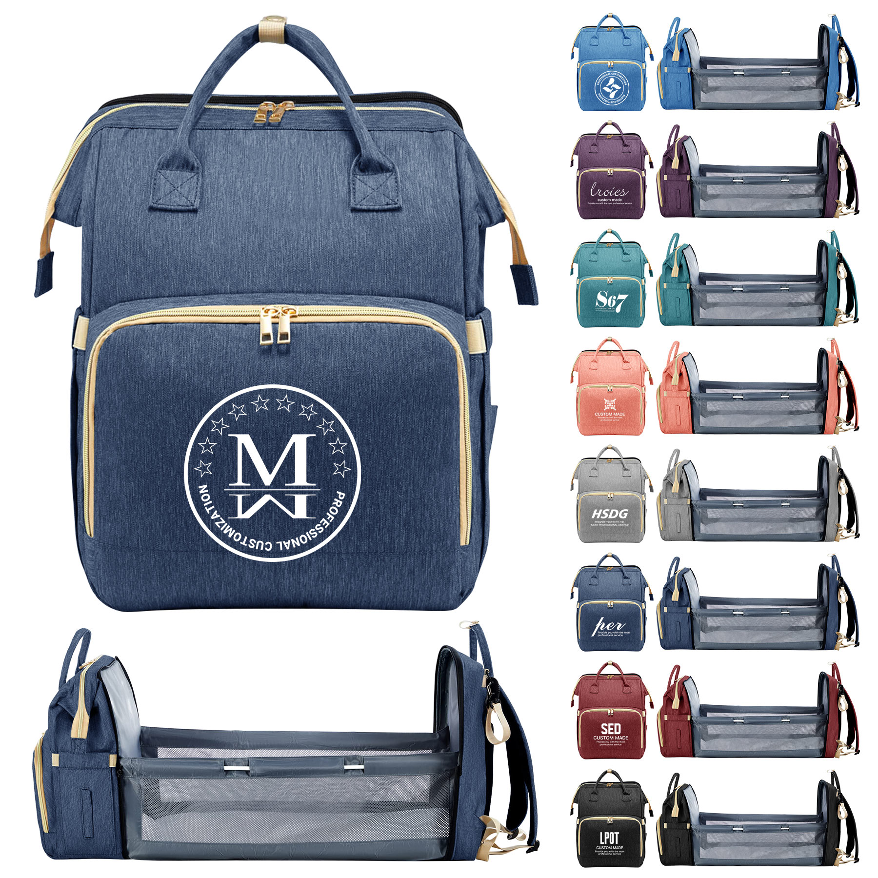Outdoor Foldable Baby Diaper Mommy Backpack 8