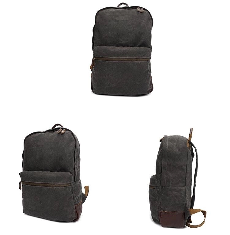 Zippered Pocket Leather Backpack 3