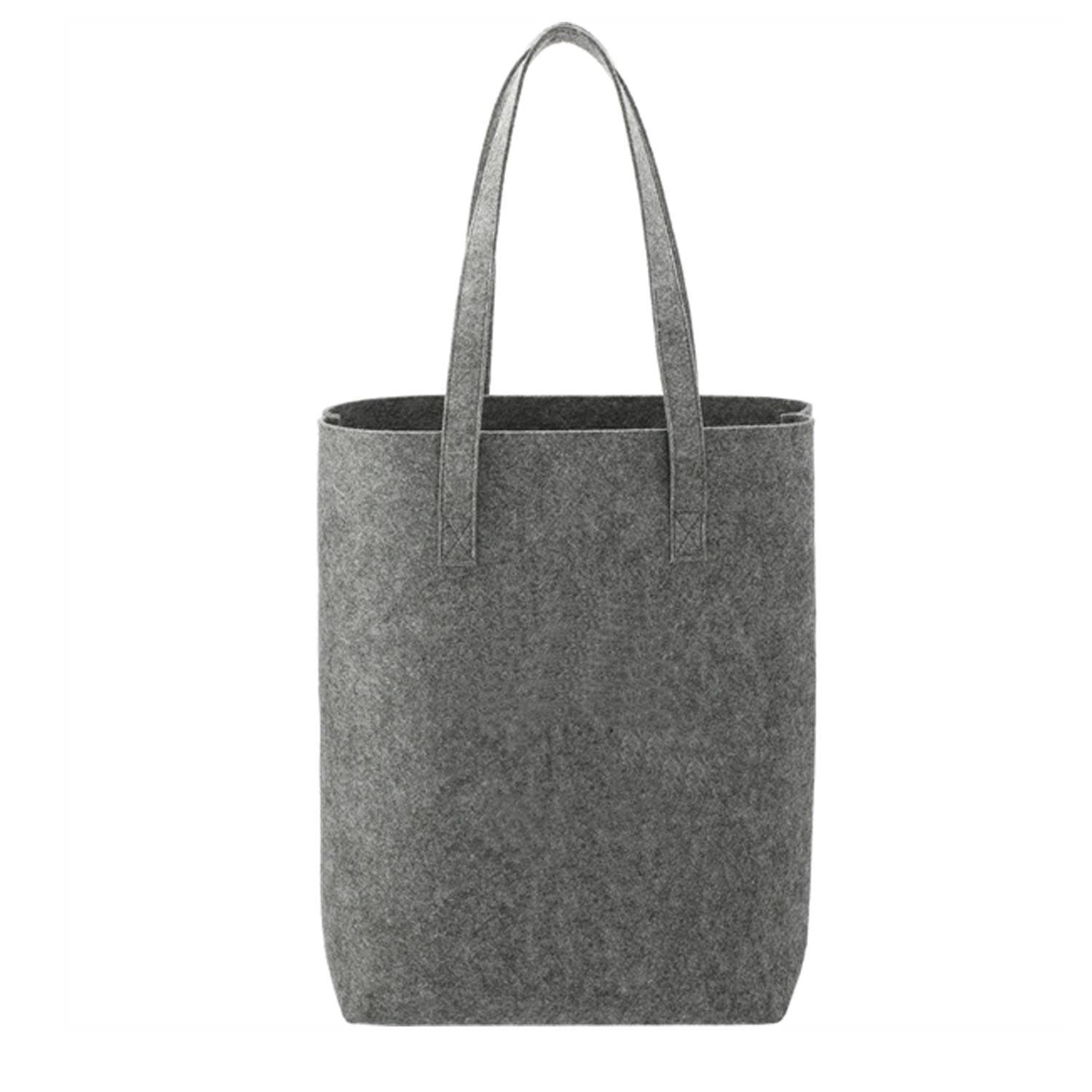 Custom Reusable Felt Tote Bag for Grocery Shopping w/ Handle, custom tote bag with logo imprint 2