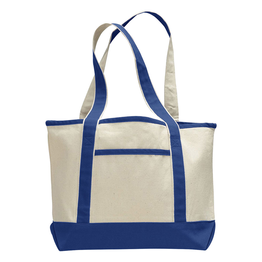 12 oz Cotton Canvas Boat Tote Bag - 18.5"W x12"H x 5.5"D x 5