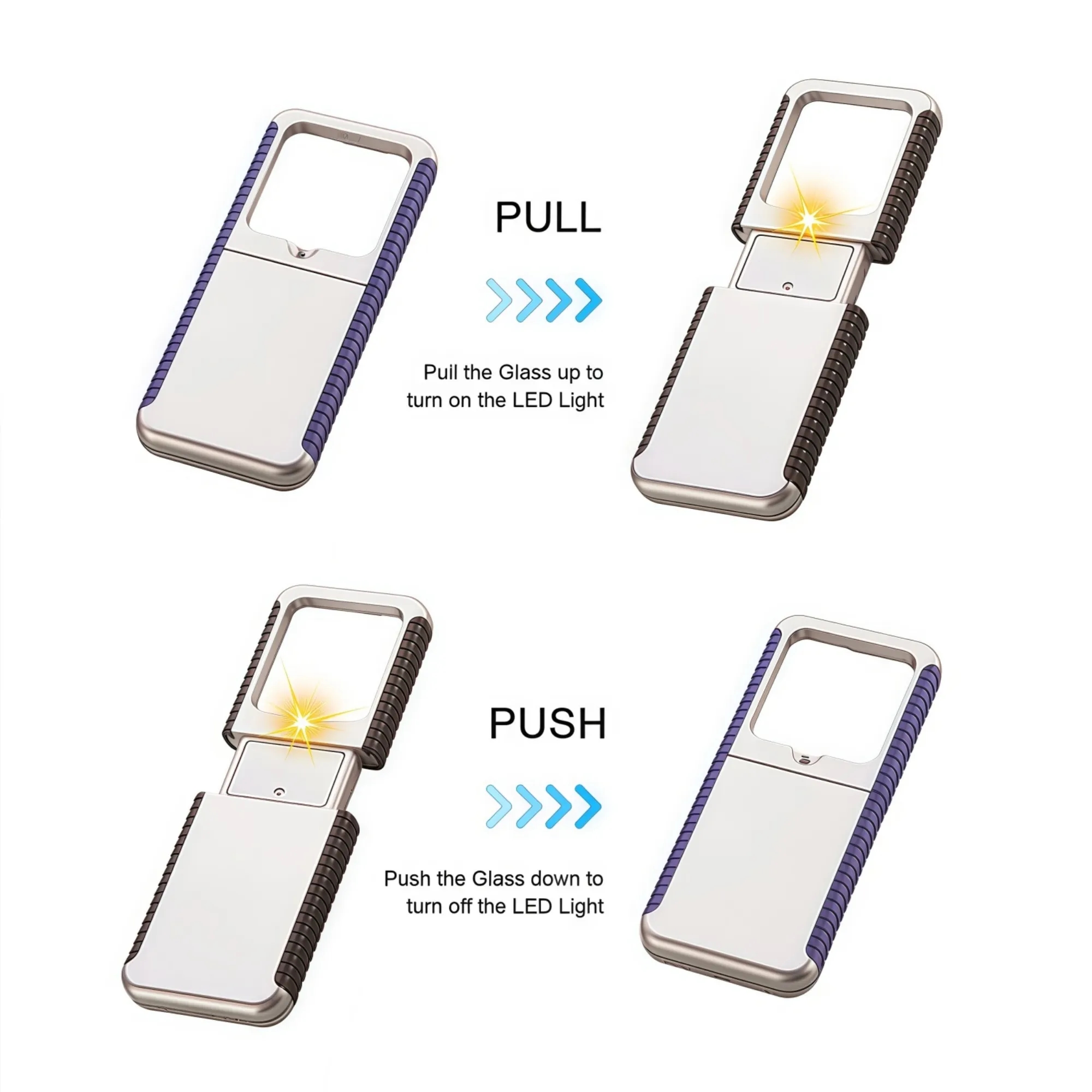 Retractable Magnifier with LED Light 2