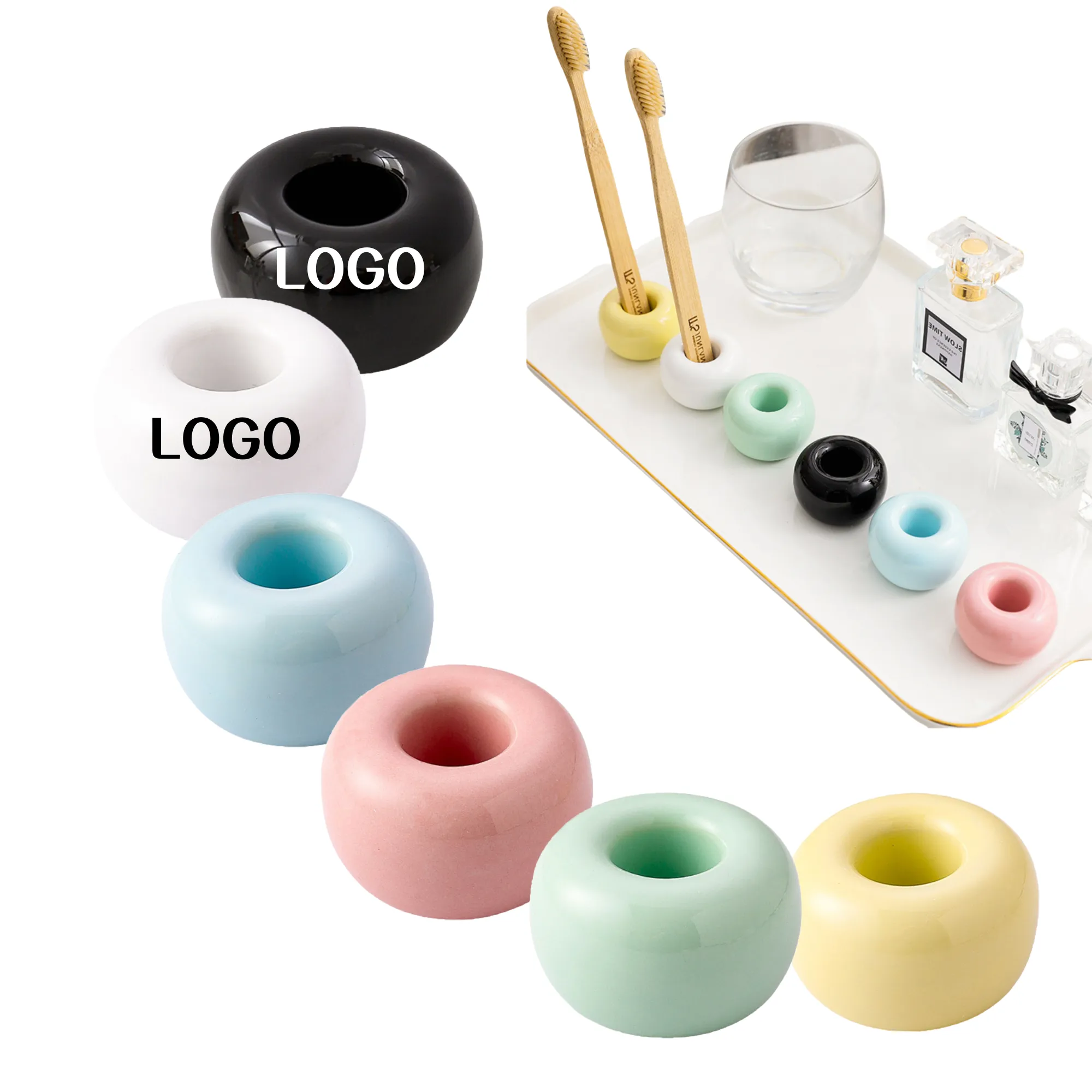Mini Ceramics Handmade Toothbrush Holder Stand 6