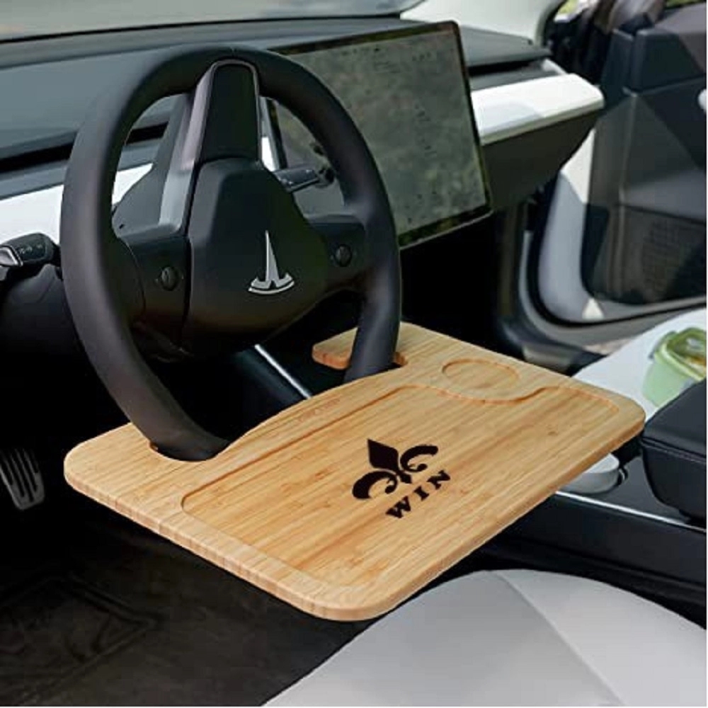 Bamboo Steering Wheel Travel Tray 2