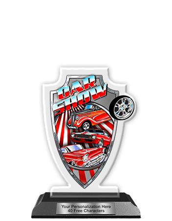 Acrylic Trophy: 6" Arrow Head, Car Show Design, 3x 2