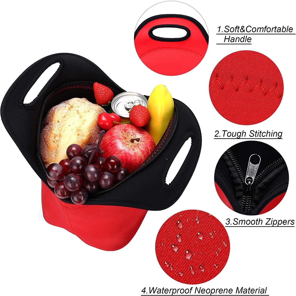 Neoprene Insulated Lunch Tote Bags 5