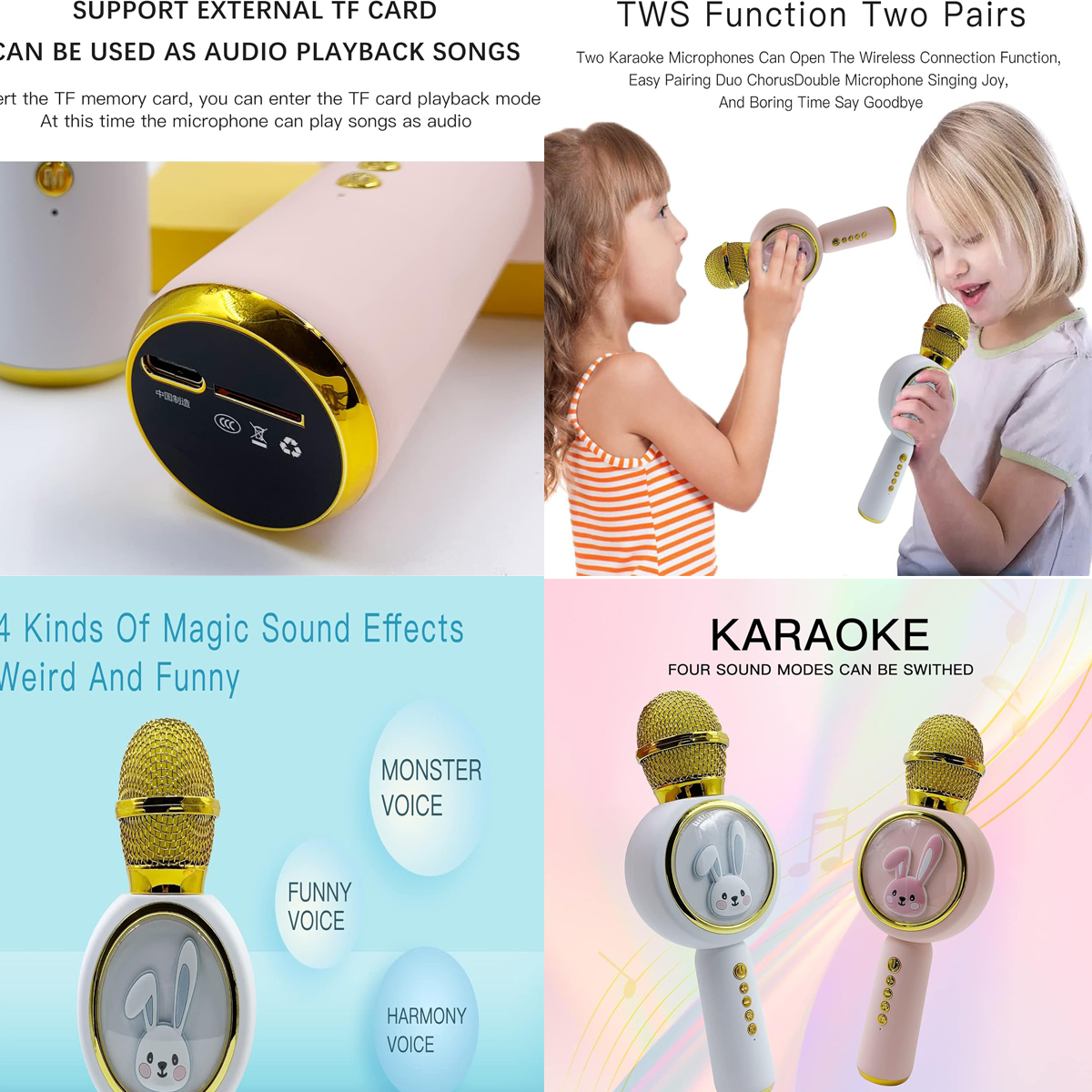 Kids Wireless Wireless Microphone - Cute Bunny Design 3