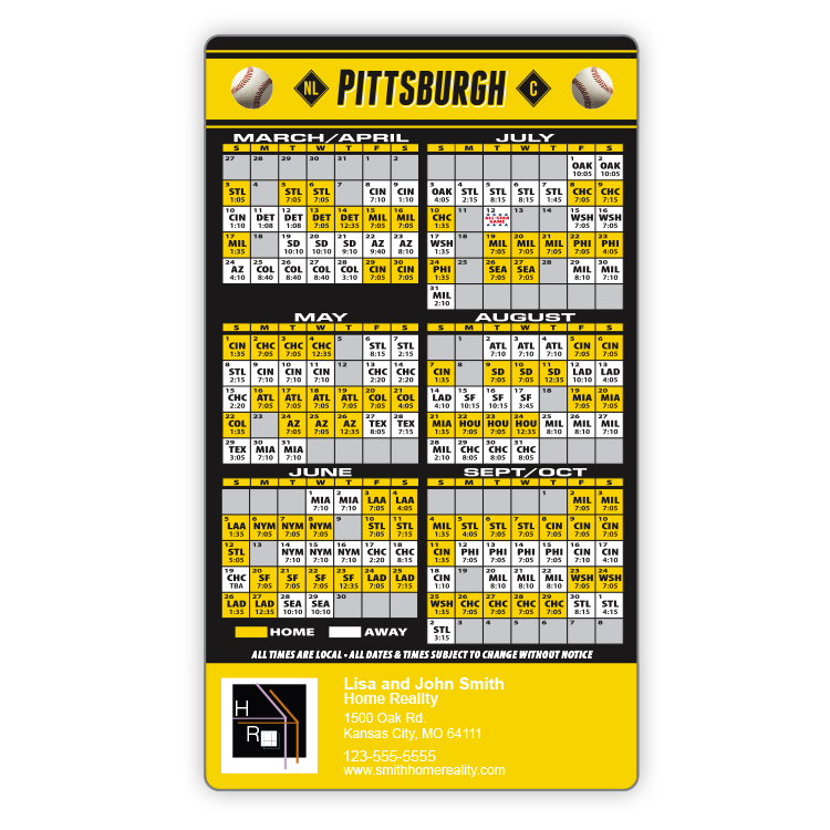 Magnet Sport Schedules - 4x7 Baseball Round Corners - 25 mil. 3