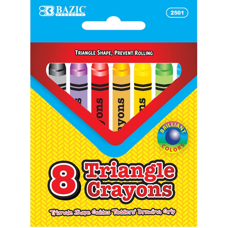 Triangle-Shaped Crayons - 8 Colors 1
