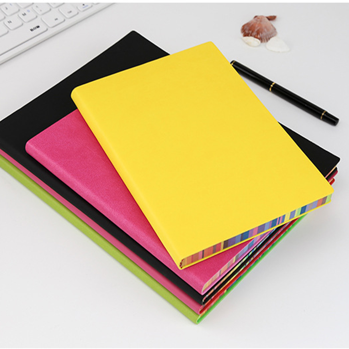 A5 Soft Cover Rainbow Edge Cute Notebook Simple Thick 10