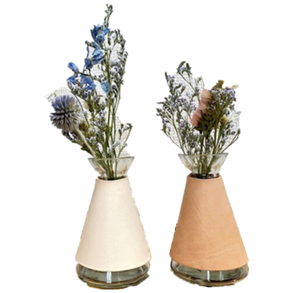 Leather Weave Flower Vase Cover Holder 2