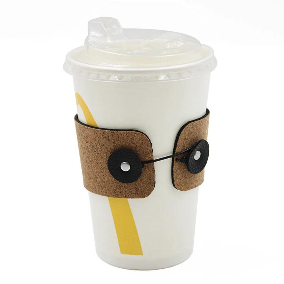 Adjustable Insulated Leather Coffee Cup Holder 3