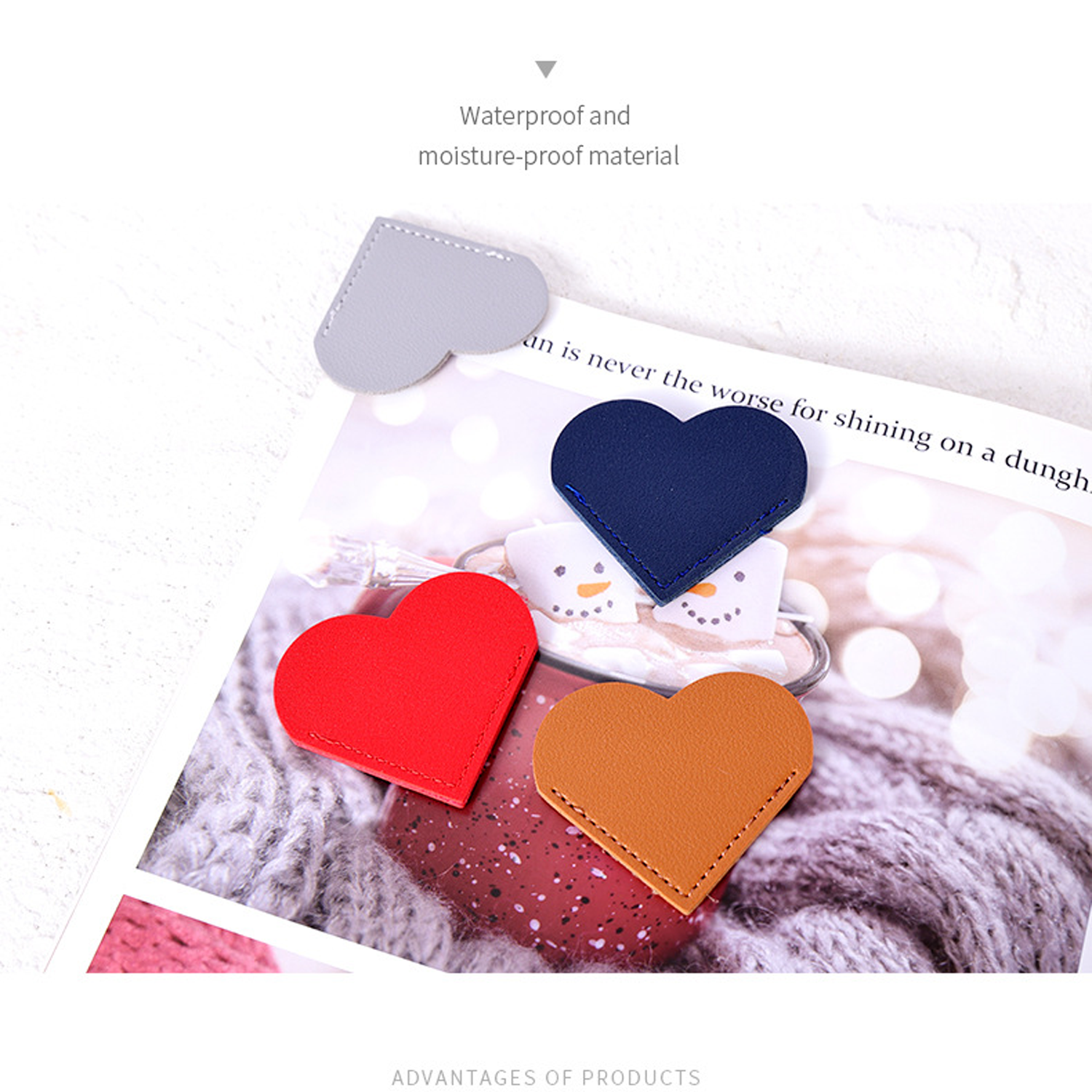 PU Leather Heart Bookmark 2