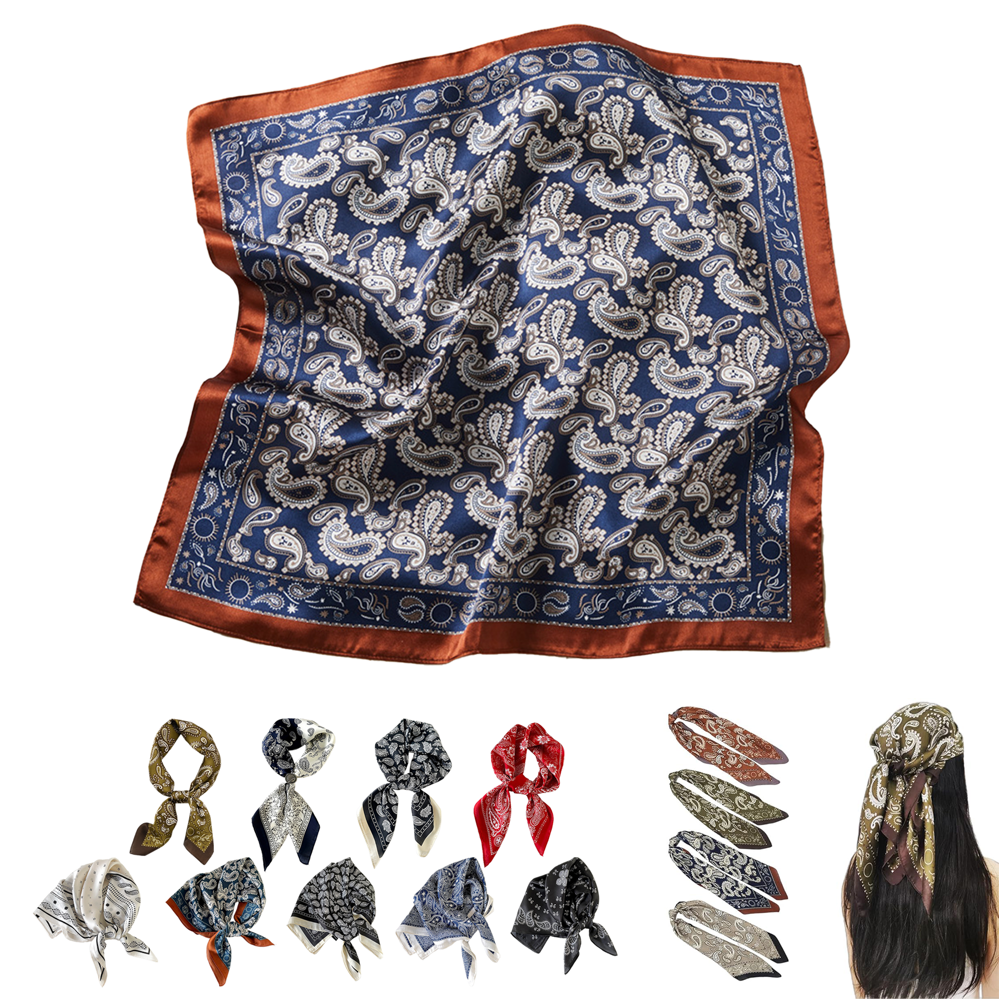 Square Satin Head Scarf 2