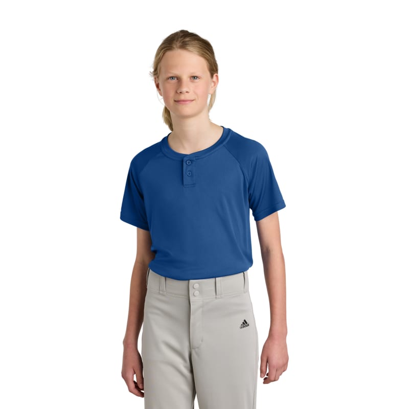 Sport-Tek Youth PosiCharge Competitor 2-Button Henley 22
