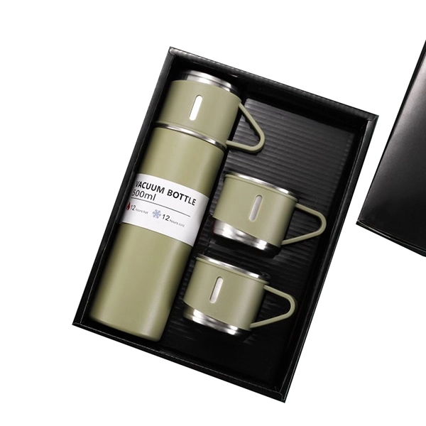 16.9oz Vacuum Insulated Bottle with 3 Cups 2