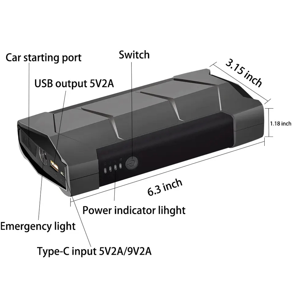 12000mAh Portable Car Jump Starter 3