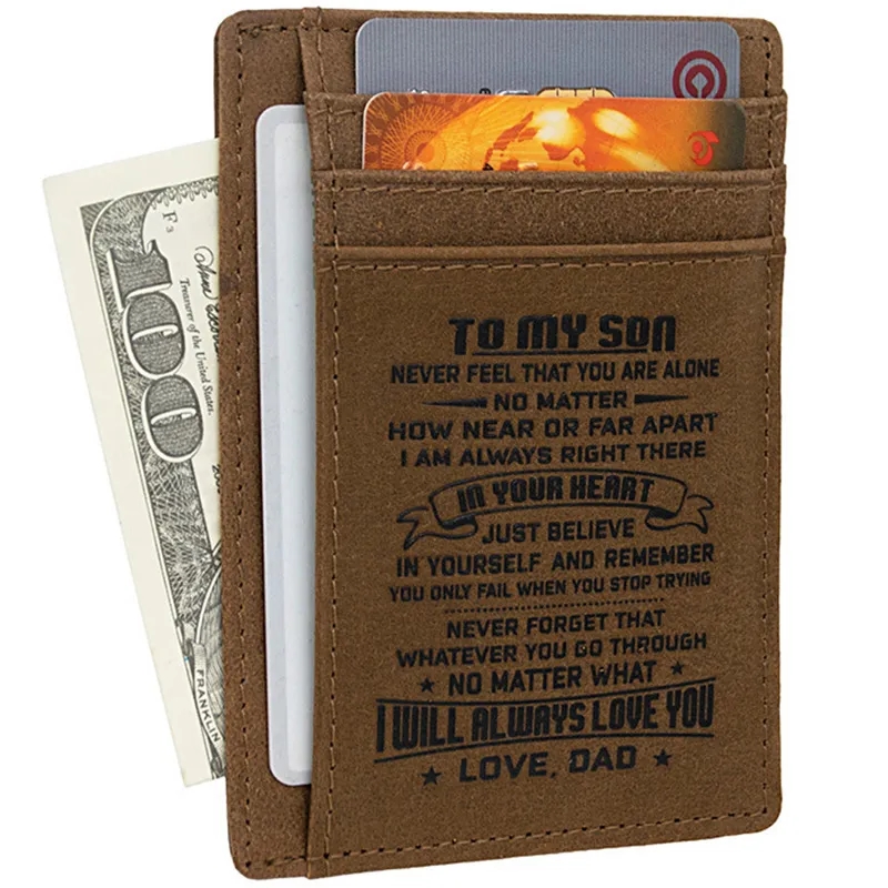RFID Blocking Leather Slim Front Pocket Wallet 4