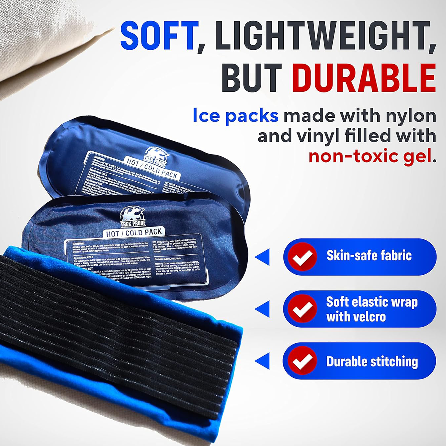 3 Piece Set Reusable Hot and Cold Therapy Gel Wrap 4