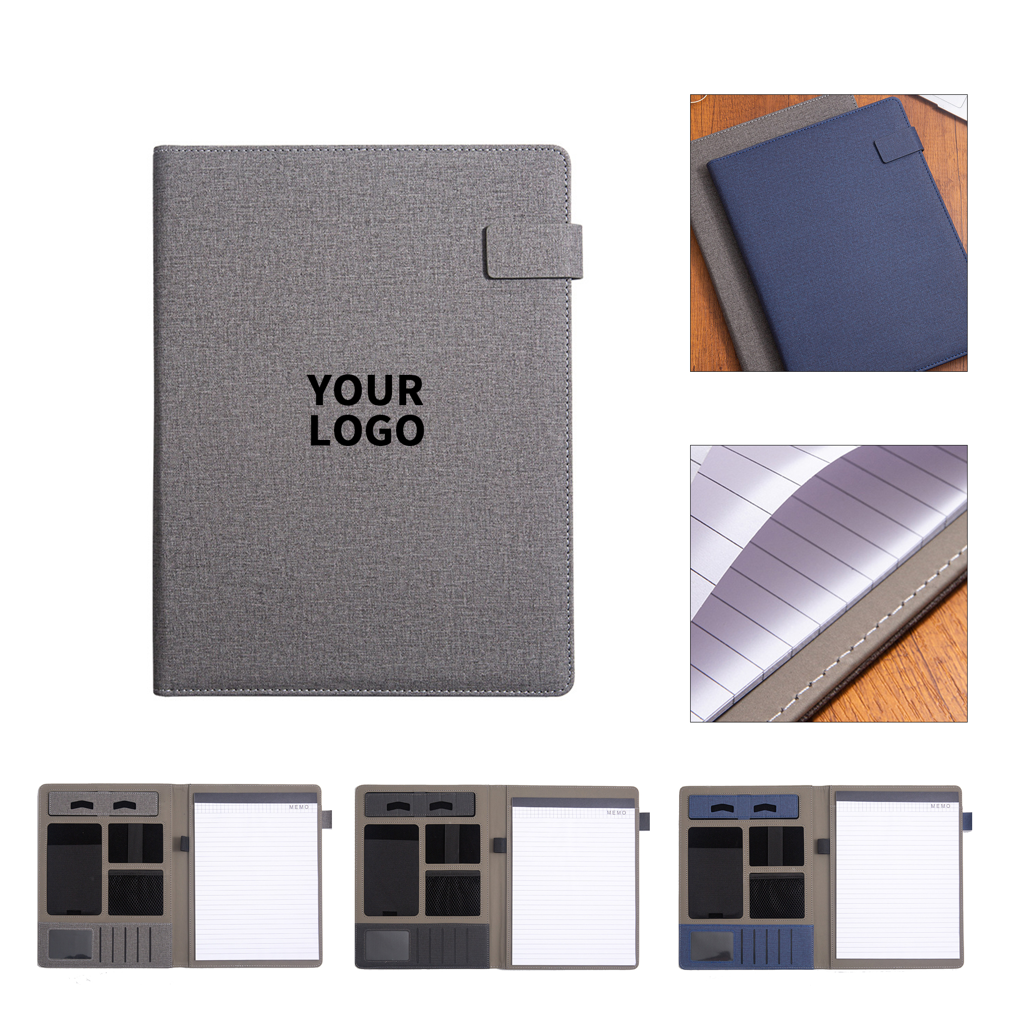 A4 PU Portfolio With Clipboard Phone Slot 4