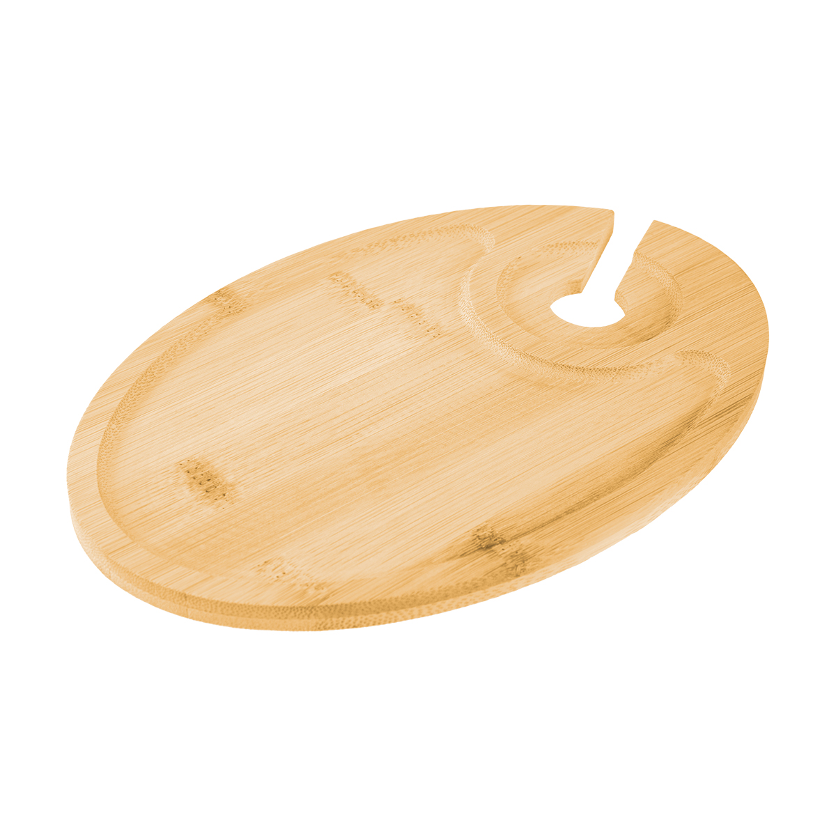 Wine & Dine Recessed Bamboo Tray With Wine Glass Holder 3