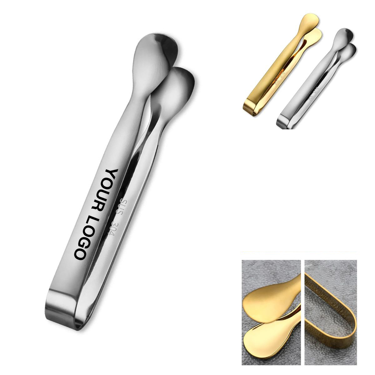 Stainless Steel Mini Tongs with Serrated Tips 4