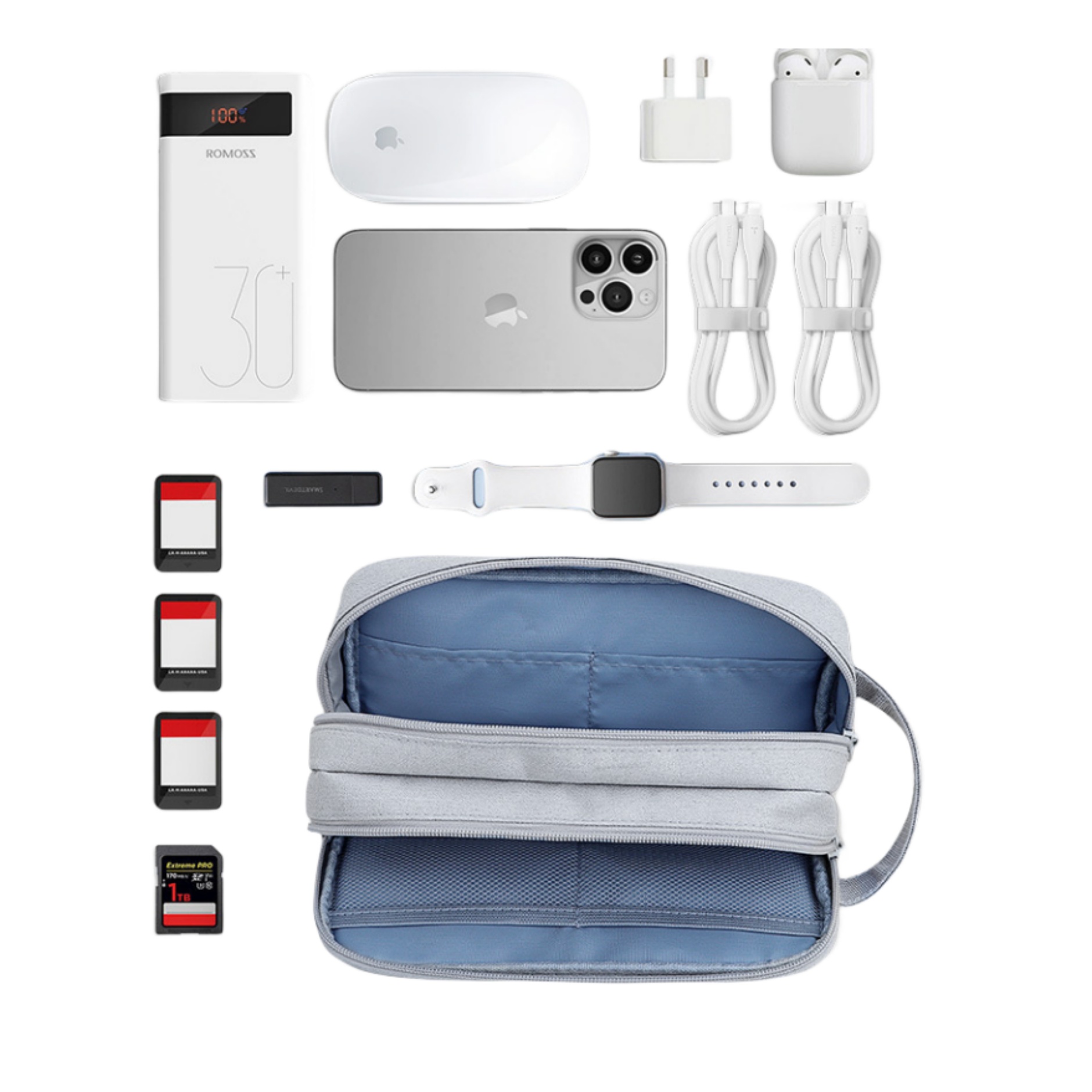 Double Layers Electronics Storage Pouch 3
