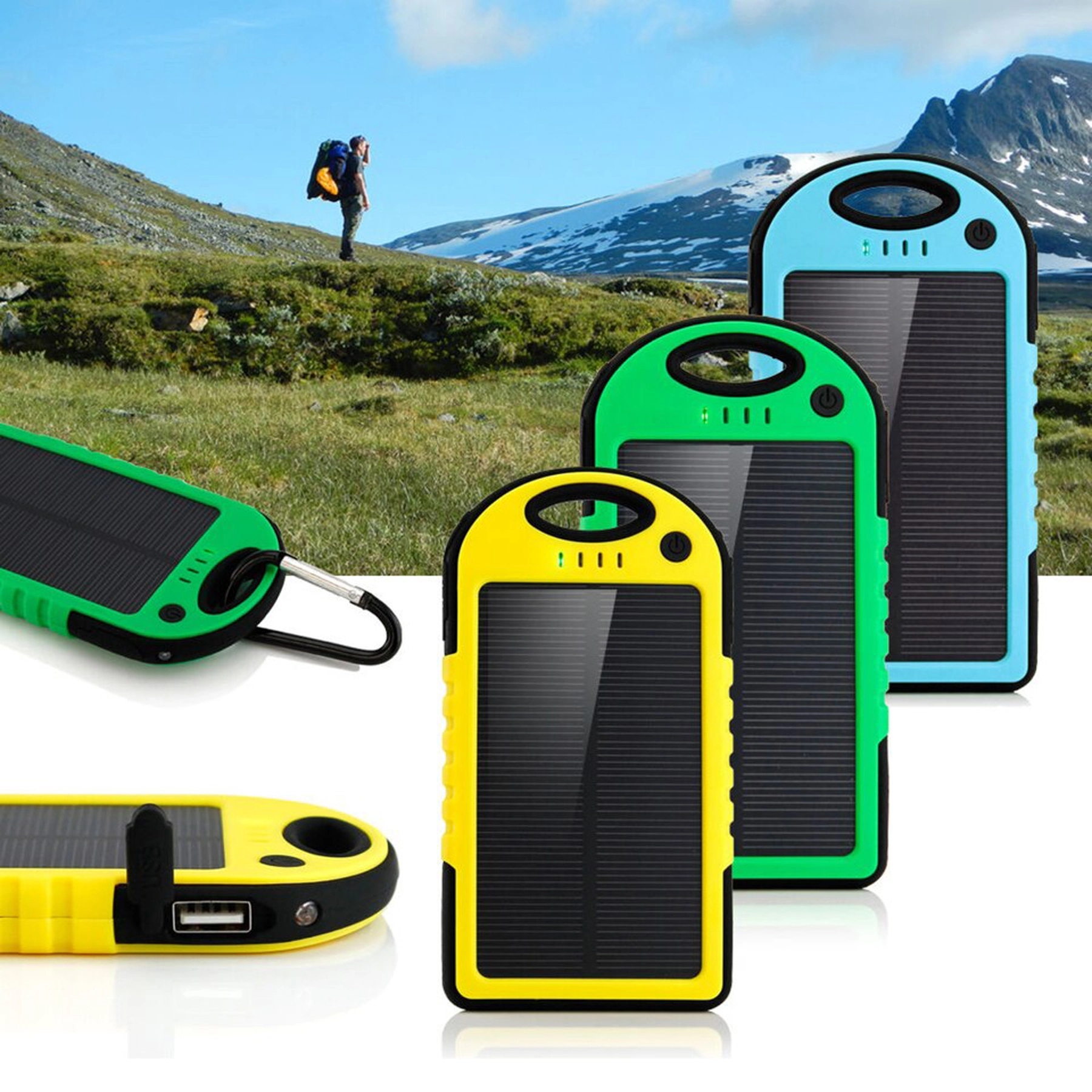 4000mAh Dual-USB Water Resistant Solar Power Bank Battery 2