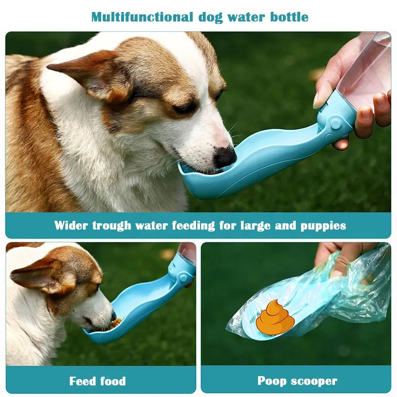 4 In 1 Hidden Poop Bag Shovel Collapsible Dog Food Water Cup 3