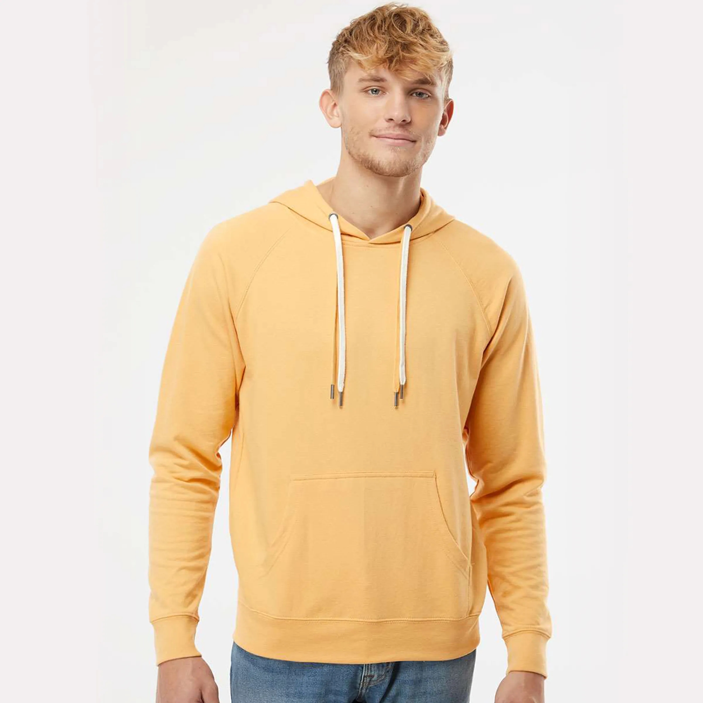 Unisex Lightweight Loopback Terry Hooded Pullover 27