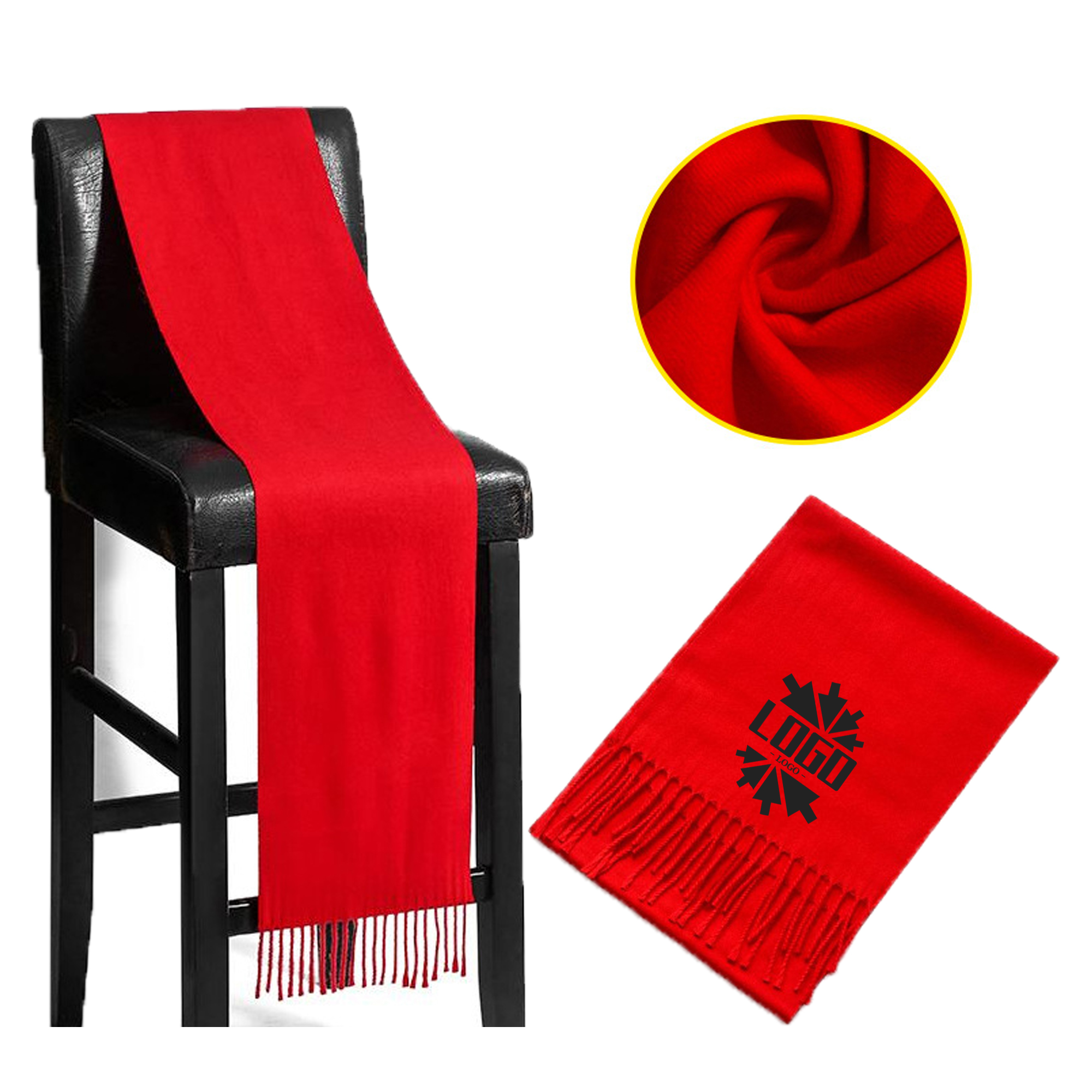 Stadium Knit Scarf Soccer Scarves With Fringe 1