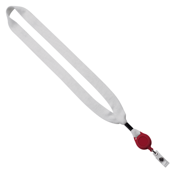 3/4" Cotton Lanyard with Metal Crimp & Retractable Badge Reel 36