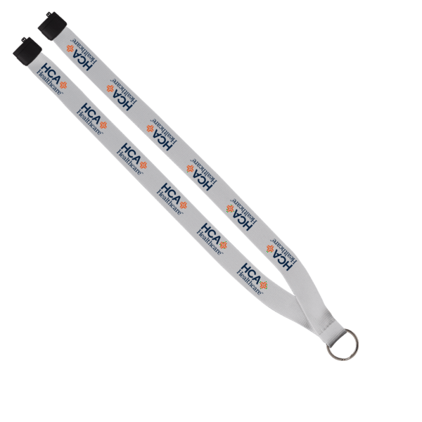 3/4" Polyester Lanyard with Sewn Silver Metal Split-Ring 25