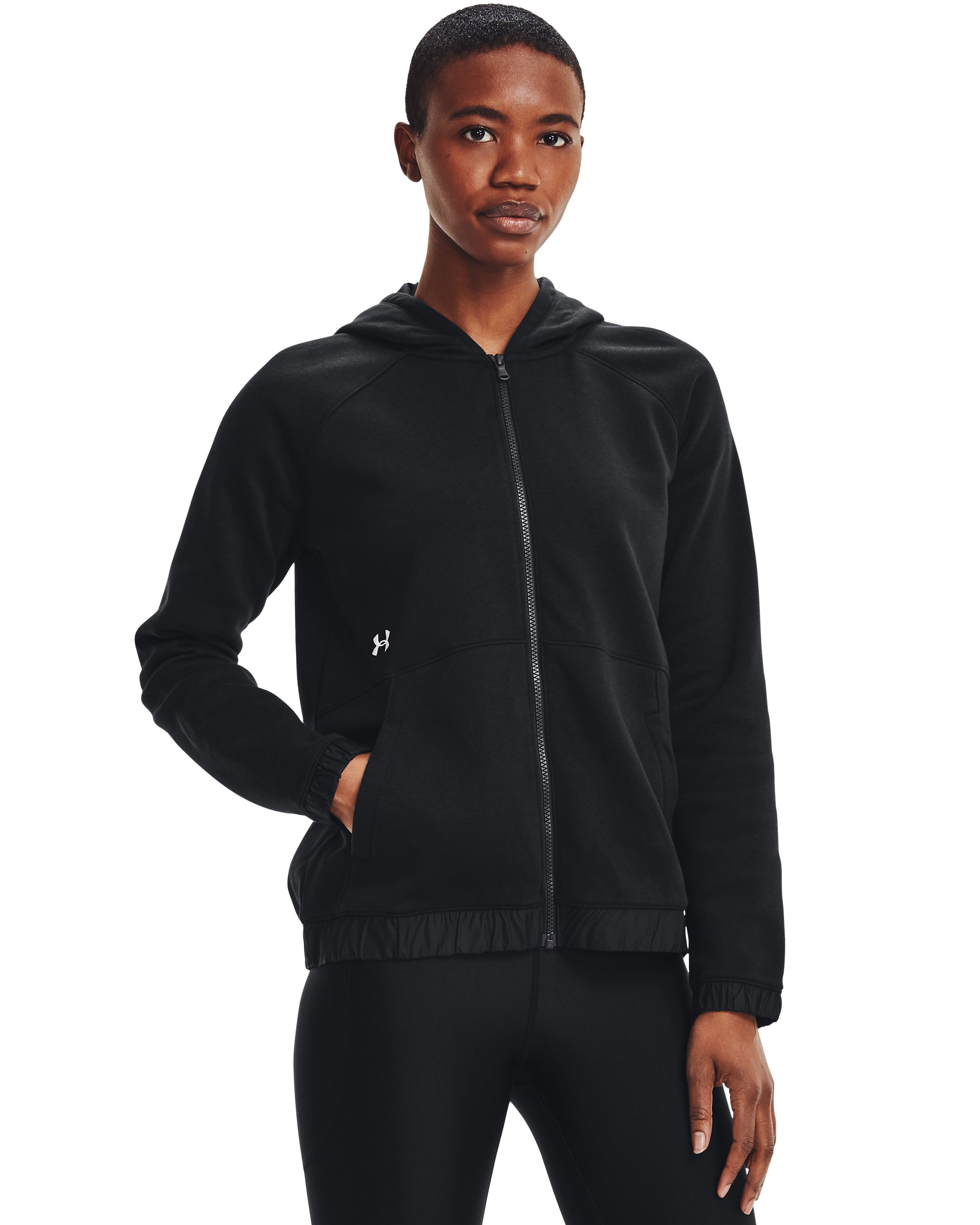 Women's UA Hustle Fleece Full Zip Hoodie, custom hoodie or sweatshirt with logo imprint 5