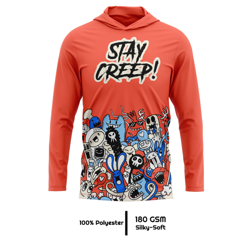 Unisex & Kids' Sublimation Silk-Feel Poly LS Hooded T-Shirt 5