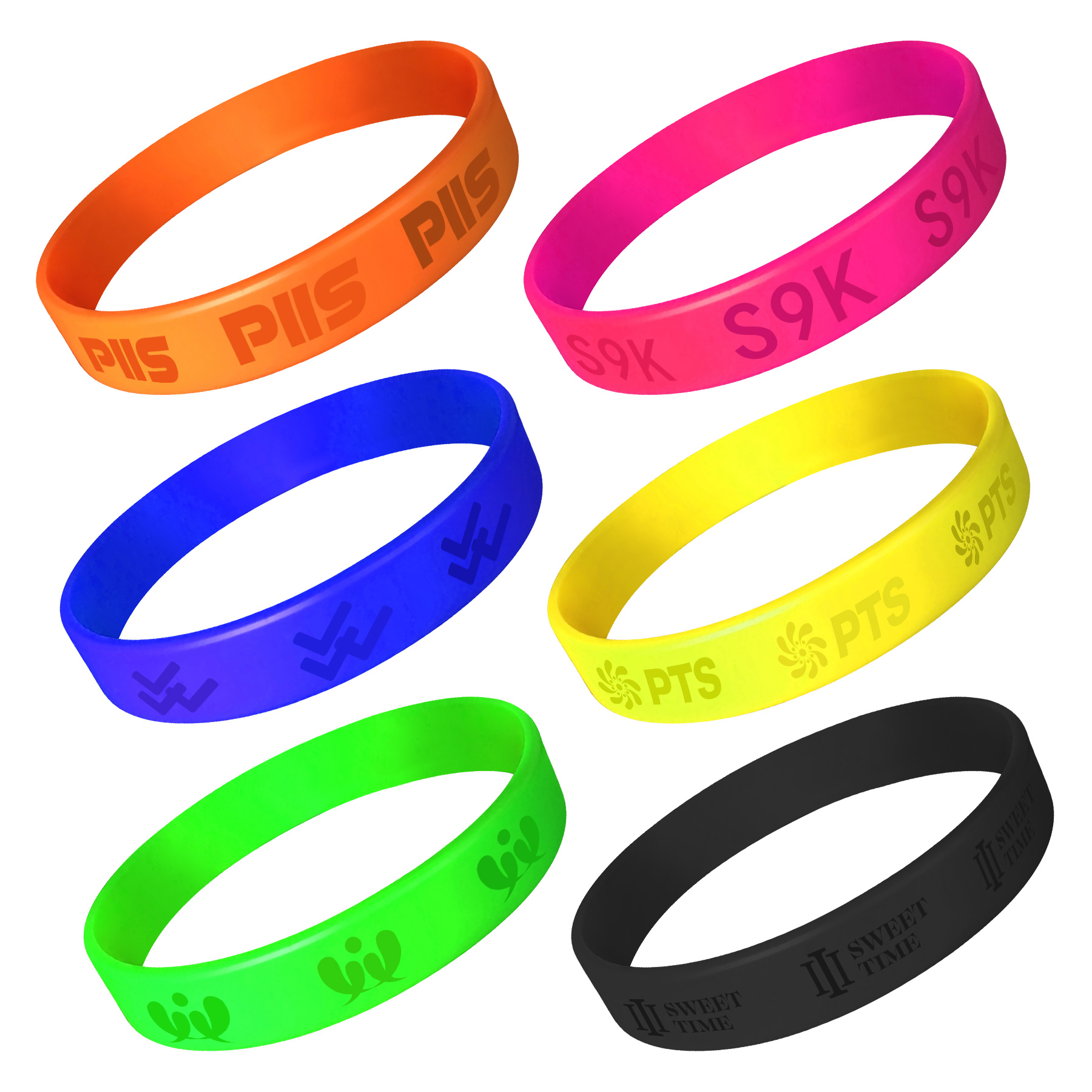 13/16" Debossed Silicone Bracelets 2