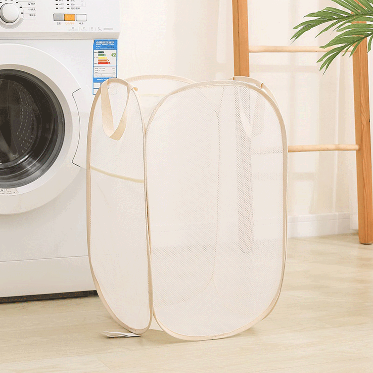 Foldable Pop Up Breathable Mesh Dirty Clothes Laundry Basket 4