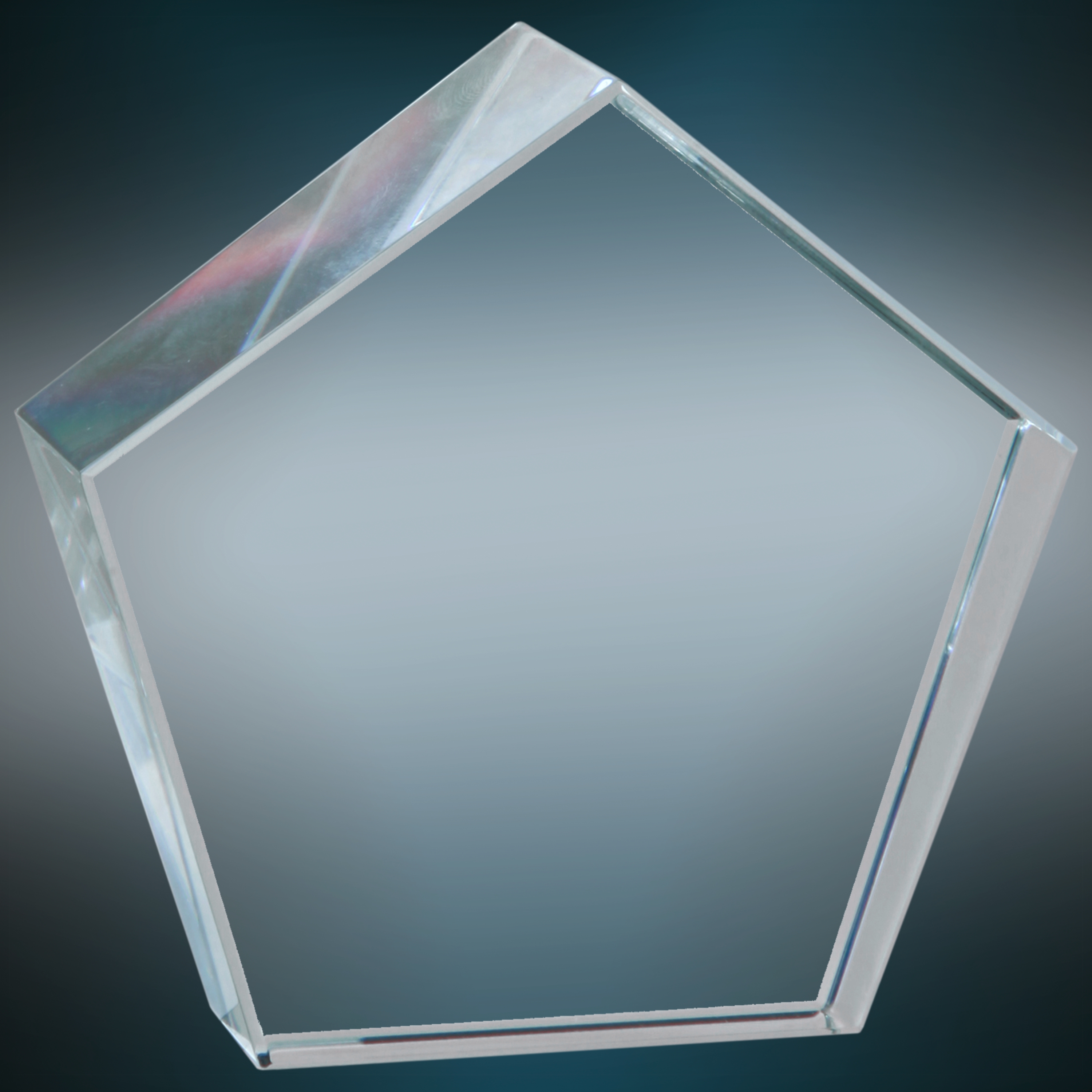 3" x 3" Crystal Pentagon Paperweight Award 4