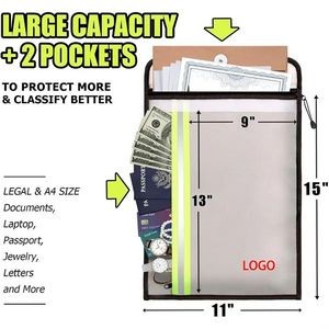 Fireproof Waterproof 3-Layer Document File Bag with Lock 4