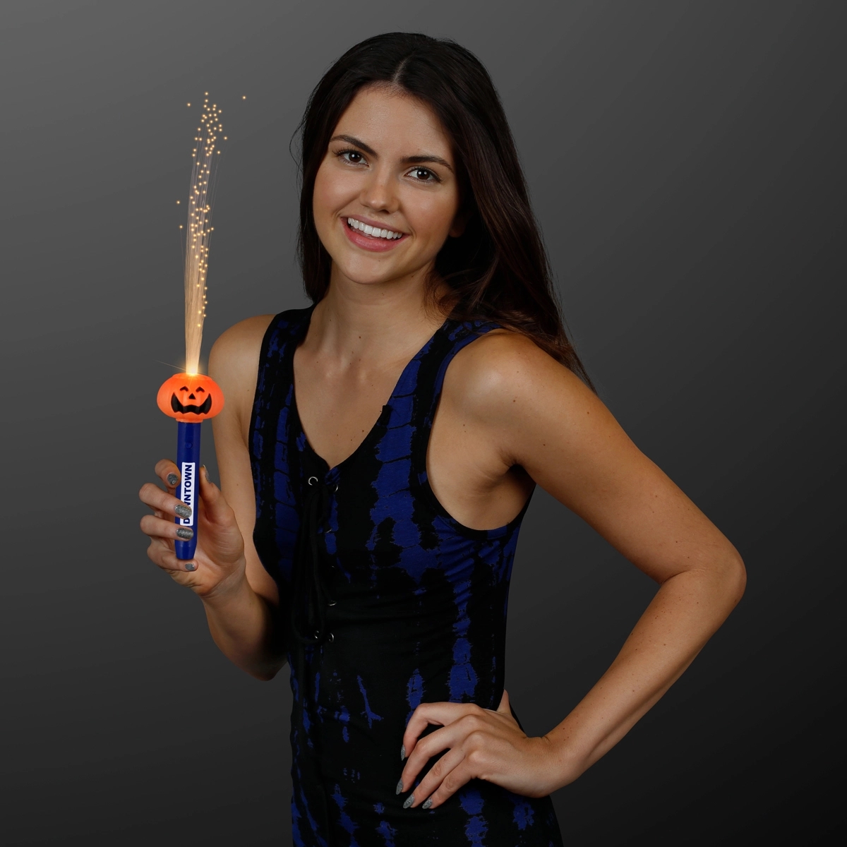Pumpkin face fiber optic LED wands 5