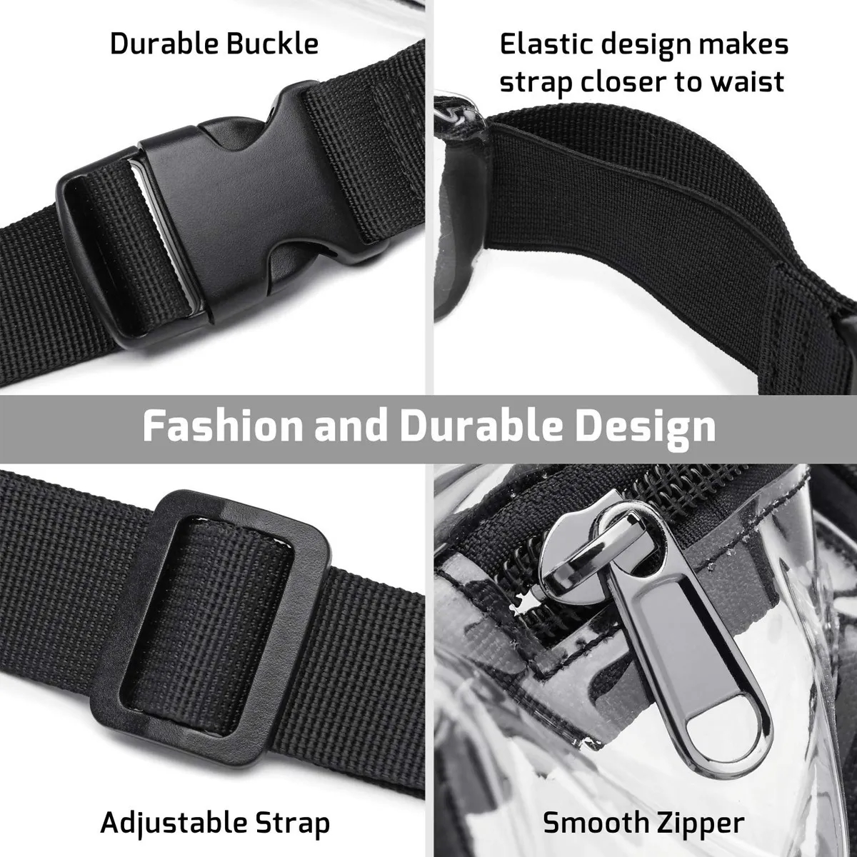 Clear Fanny Pack w/ Zipper Pockets 4