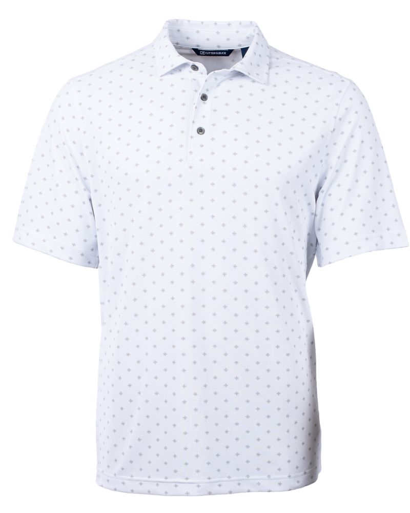 Cutter & Buck Virtue Recycled Tile Print Featherlight Pique Mens Big & Tall Polo Big & Tall 26