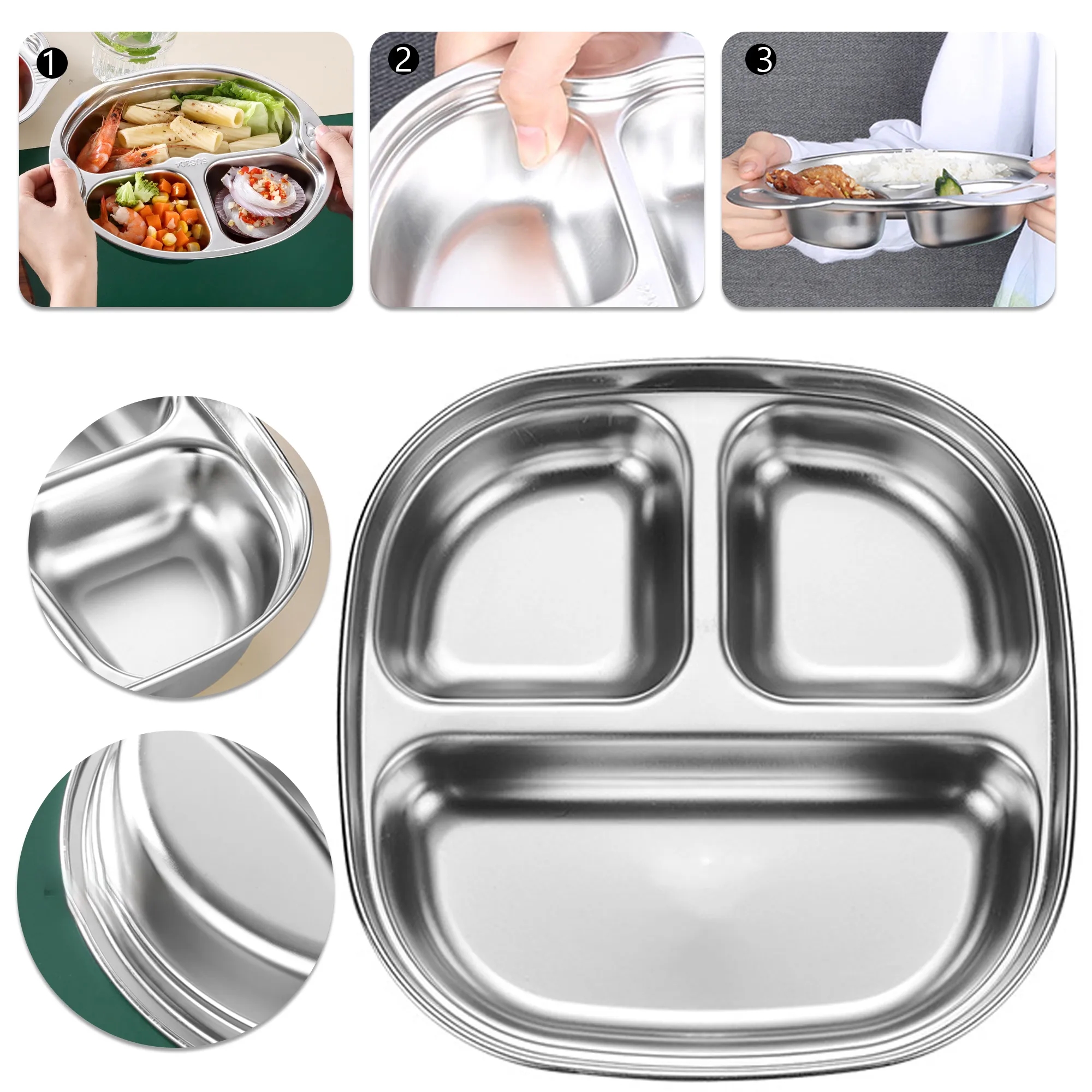 Multi Section Compartments Dinner Tray 2
