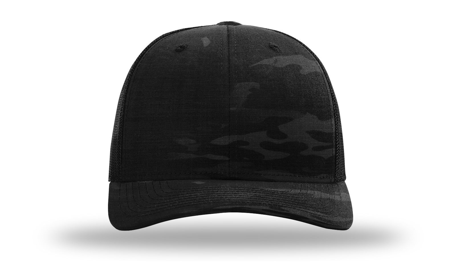 Richardson 112PT 6-Panel Printed Tactical Snapback Trucker Hat w/ Leatherette Patches or Embroidery 20